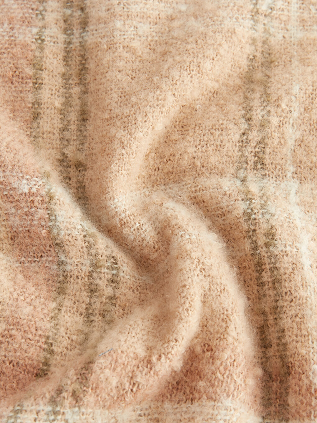 Saçaklı Ekose Desenli Kadın Atkı-5