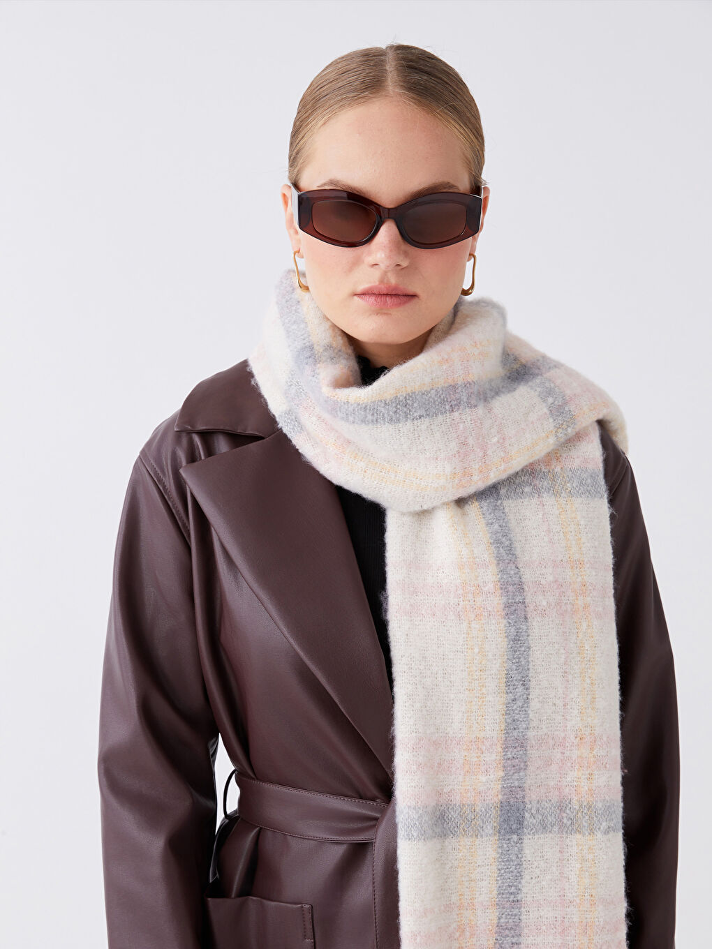 LCW ACCESSORIES Fransiger Schal mit Karo-Muster für Damen -W3EO12Z8-LNQ
