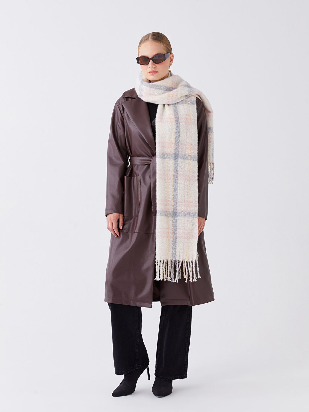 LCW ACCESSORIES Fransiger Schal mit Karo-Muster für Damen -W3EO12Z8-LNQ