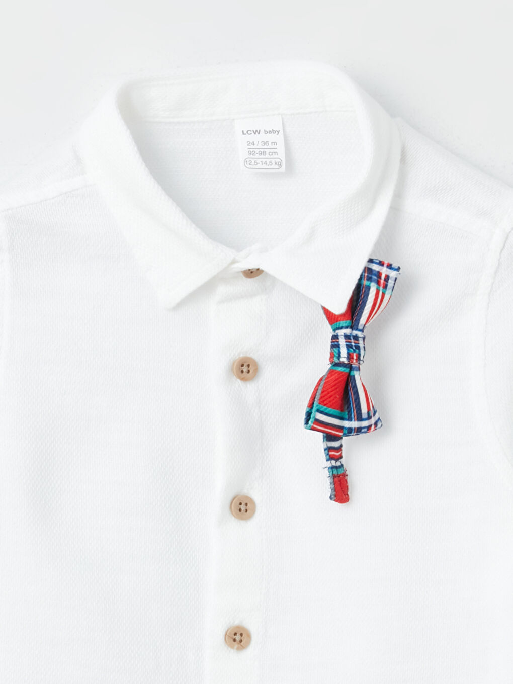Beyaz Uzun Kollu Erkek Bebek Gömlek ve Papyon 2'li-1