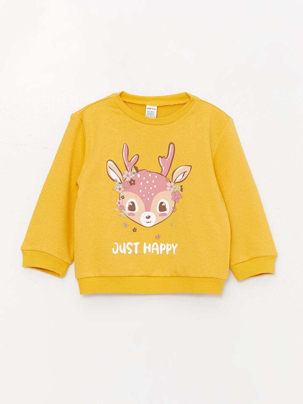 Crew Neck Long Sleeve Printed Baby Girl Sweatshirt 2 Pieces-3