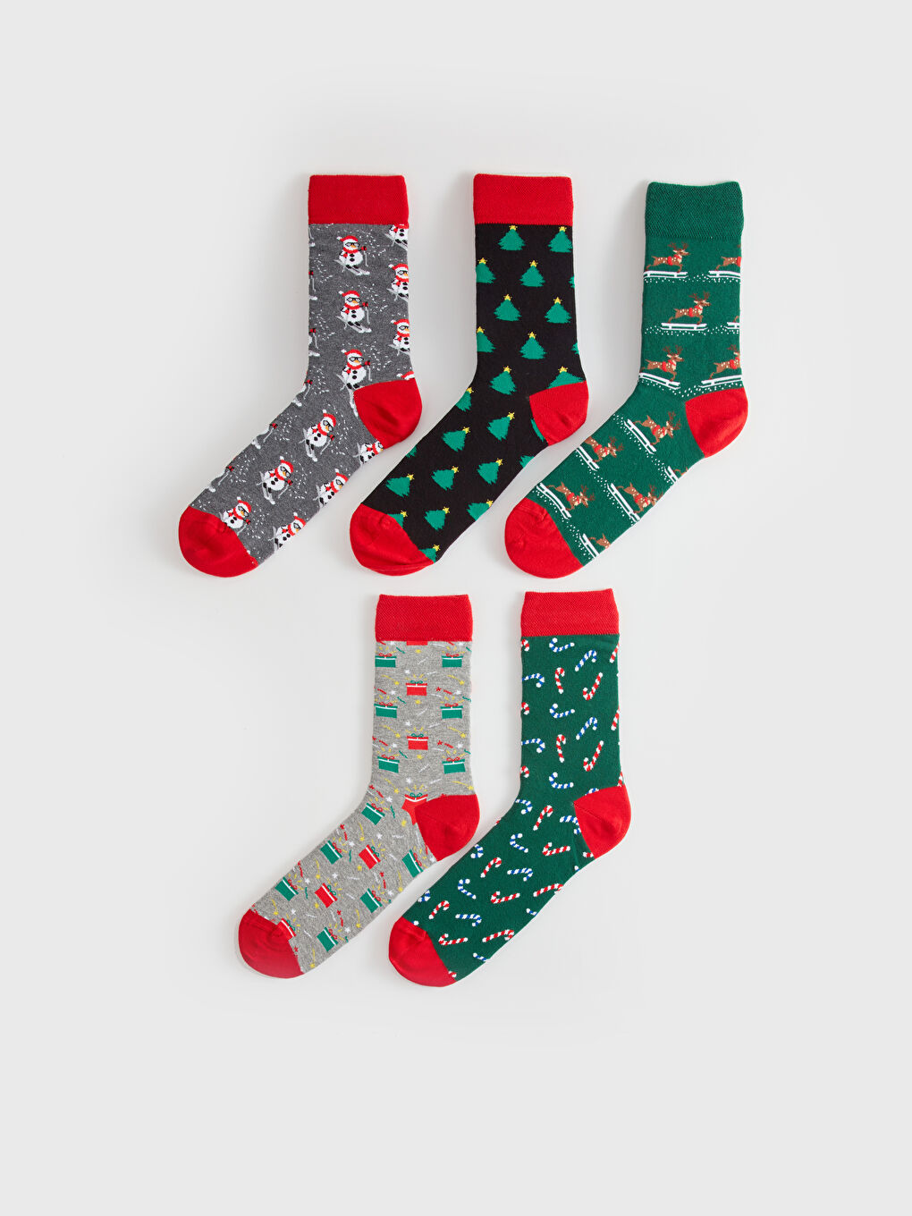 New Year Themed Men's Crew Socks 5 Pack