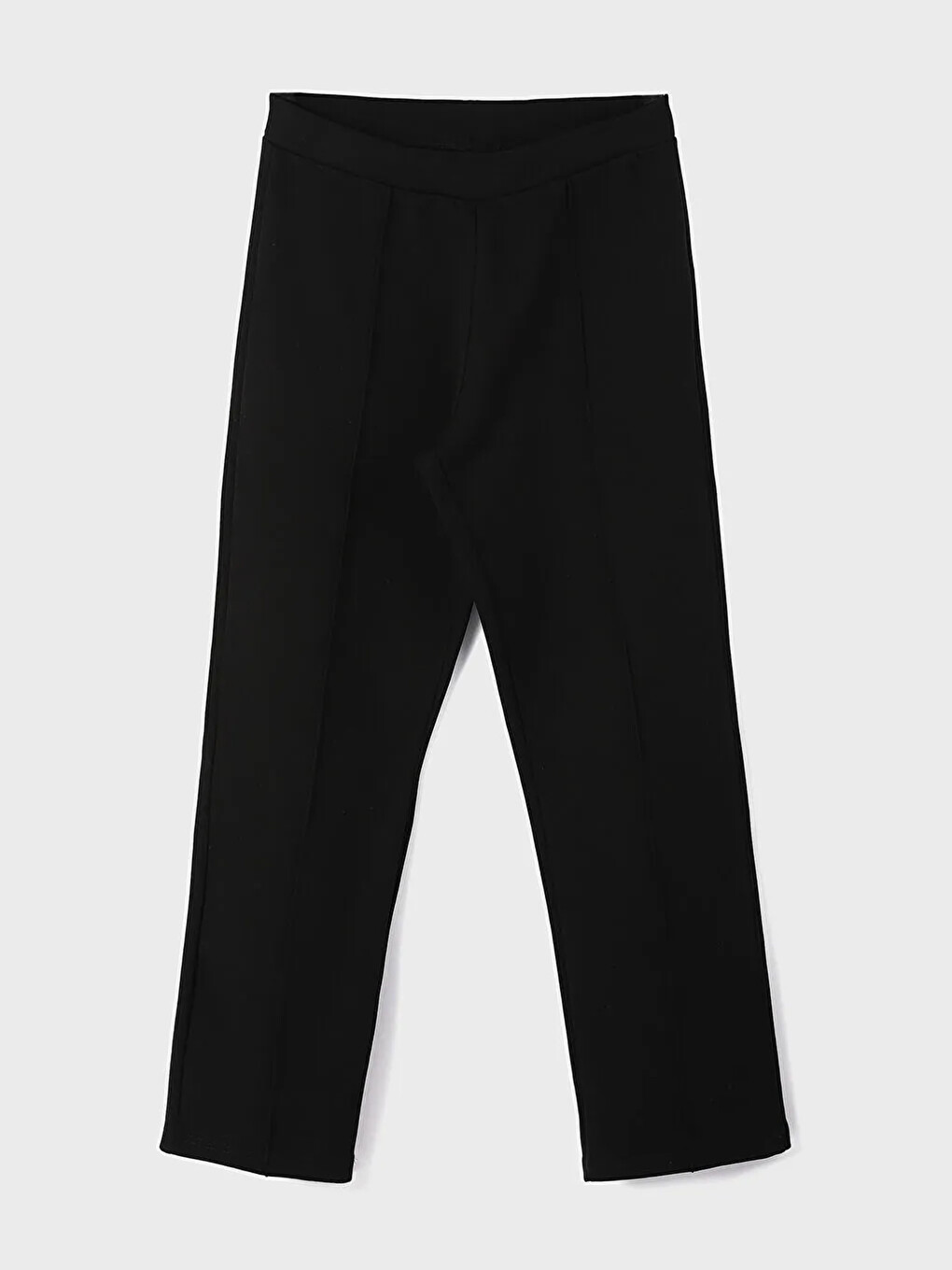 Elasticated Waist Plain Wide Leg Women's Trousers-3