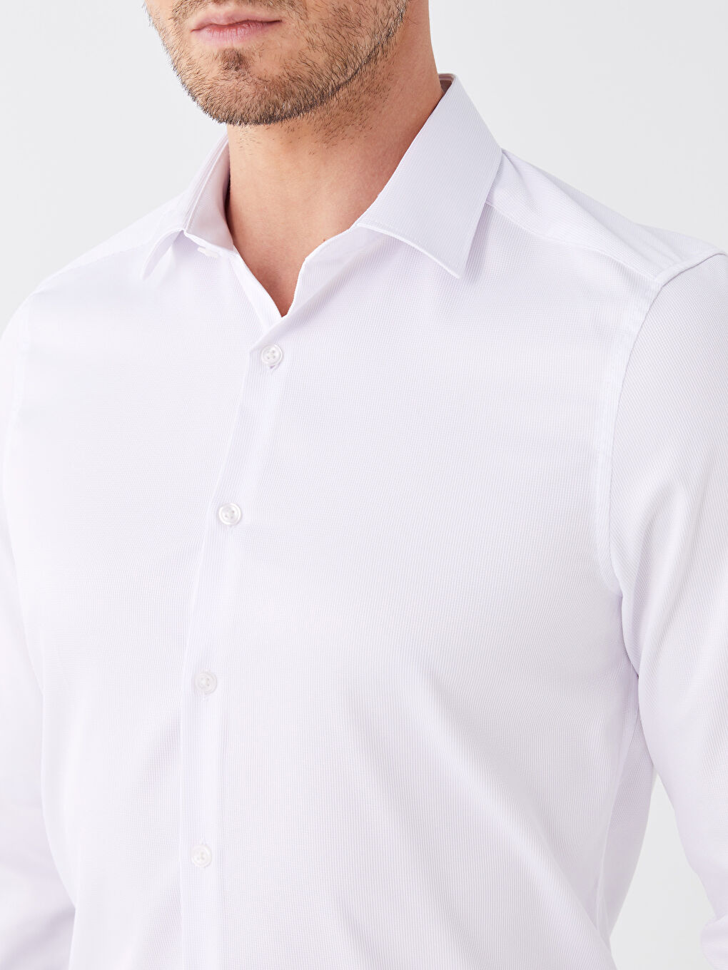 Cămașă Slim Fit cu Mânecă Lungă din Poplin pentru Bărbați-3