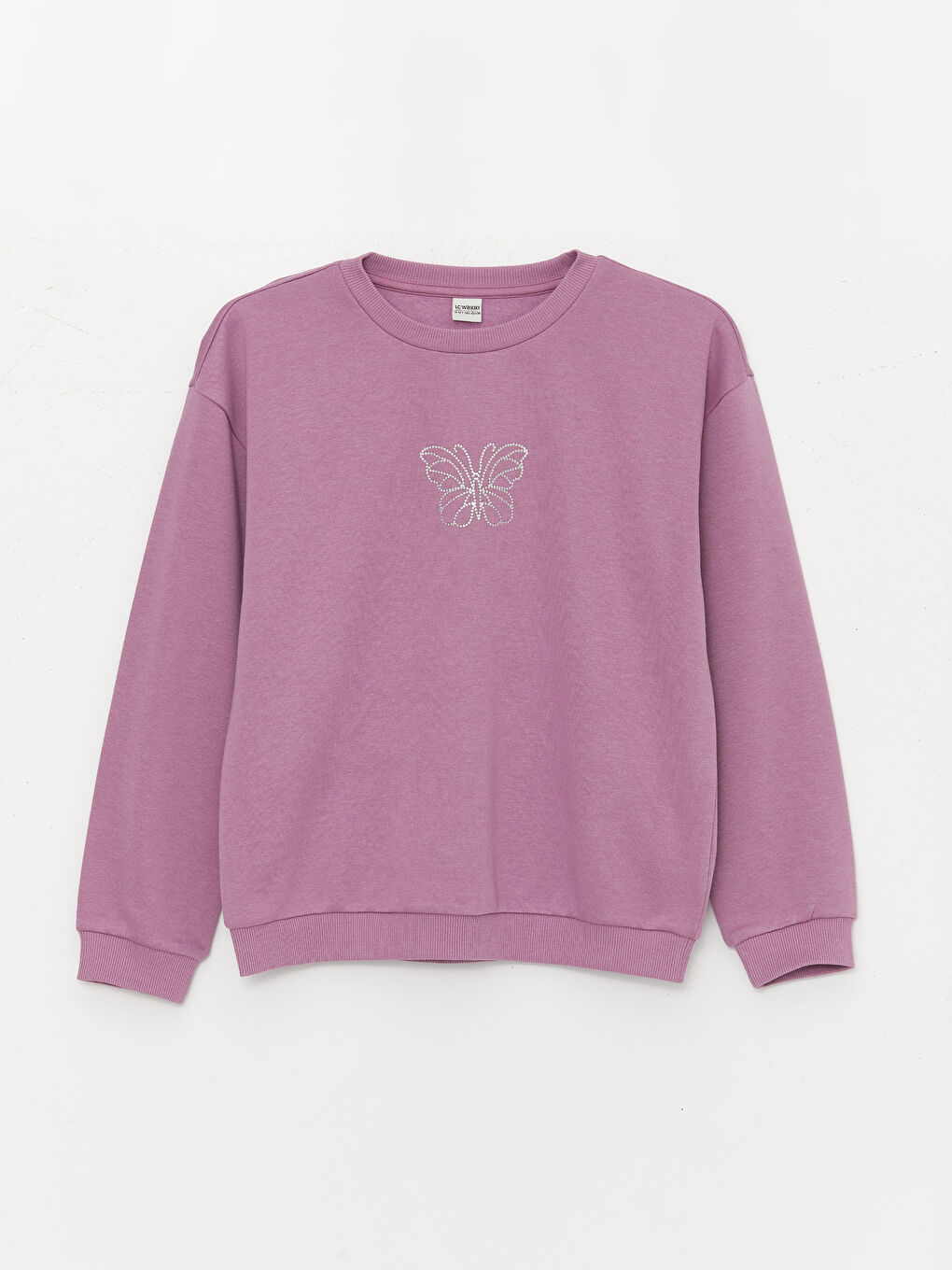 LCW Kids Crew Neck Long Sleeve Girl's Sweatshirt and Sweatpants -W3ER06Z4-GTM