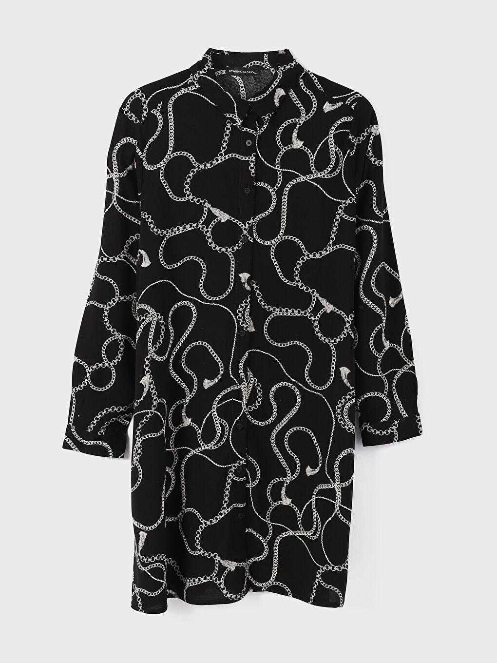 Collared Neck Patterned Women's Tunic