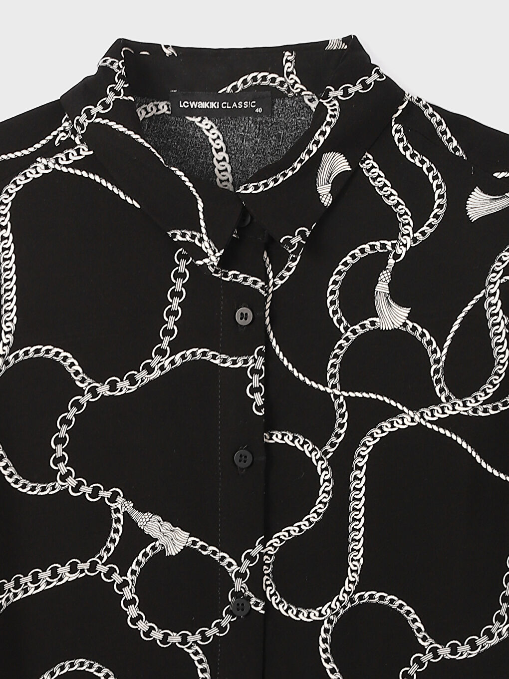 Collared Neck Patterned Women's Tunic-2