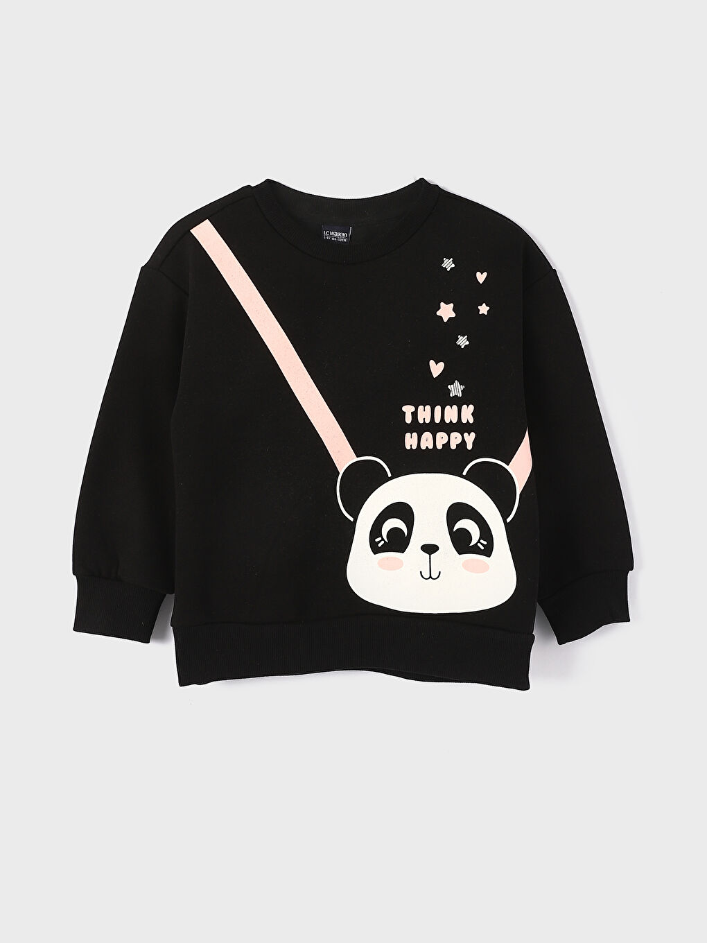 Crew Neck Long Sleeve Printed Girls' Sweatshirt