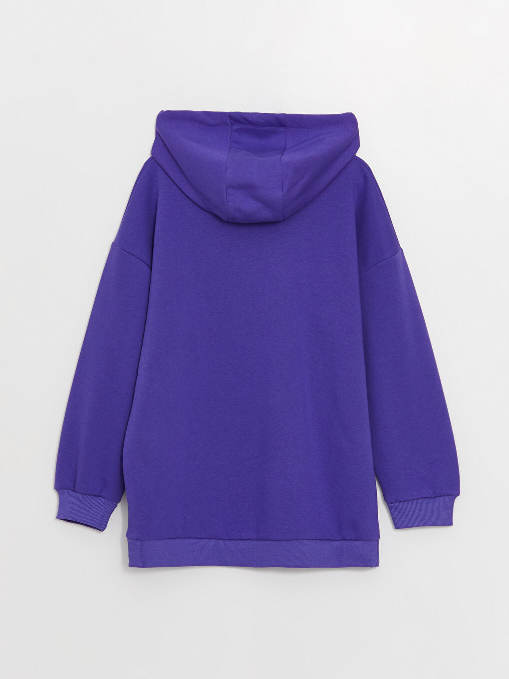 LCW Modest Mor Kapüşonlu Düz Uzun Kollu Kadın Sweatshirt Tunik - 7