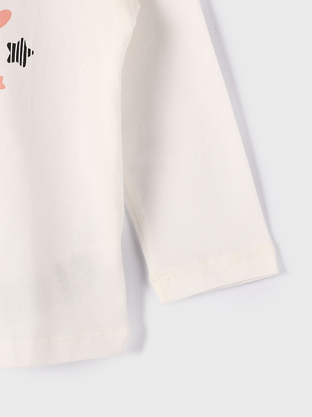 Crew Neck Printed Long Sleeve Girls' T-Shirt-1