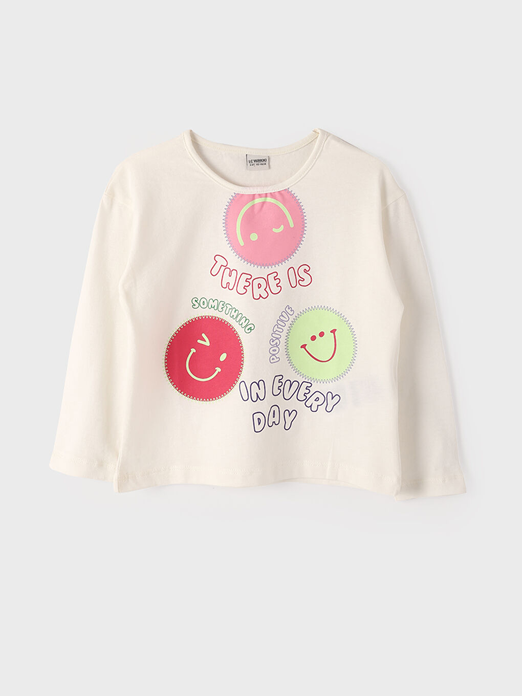 Crew Neck Printed Girls' T-Shirt