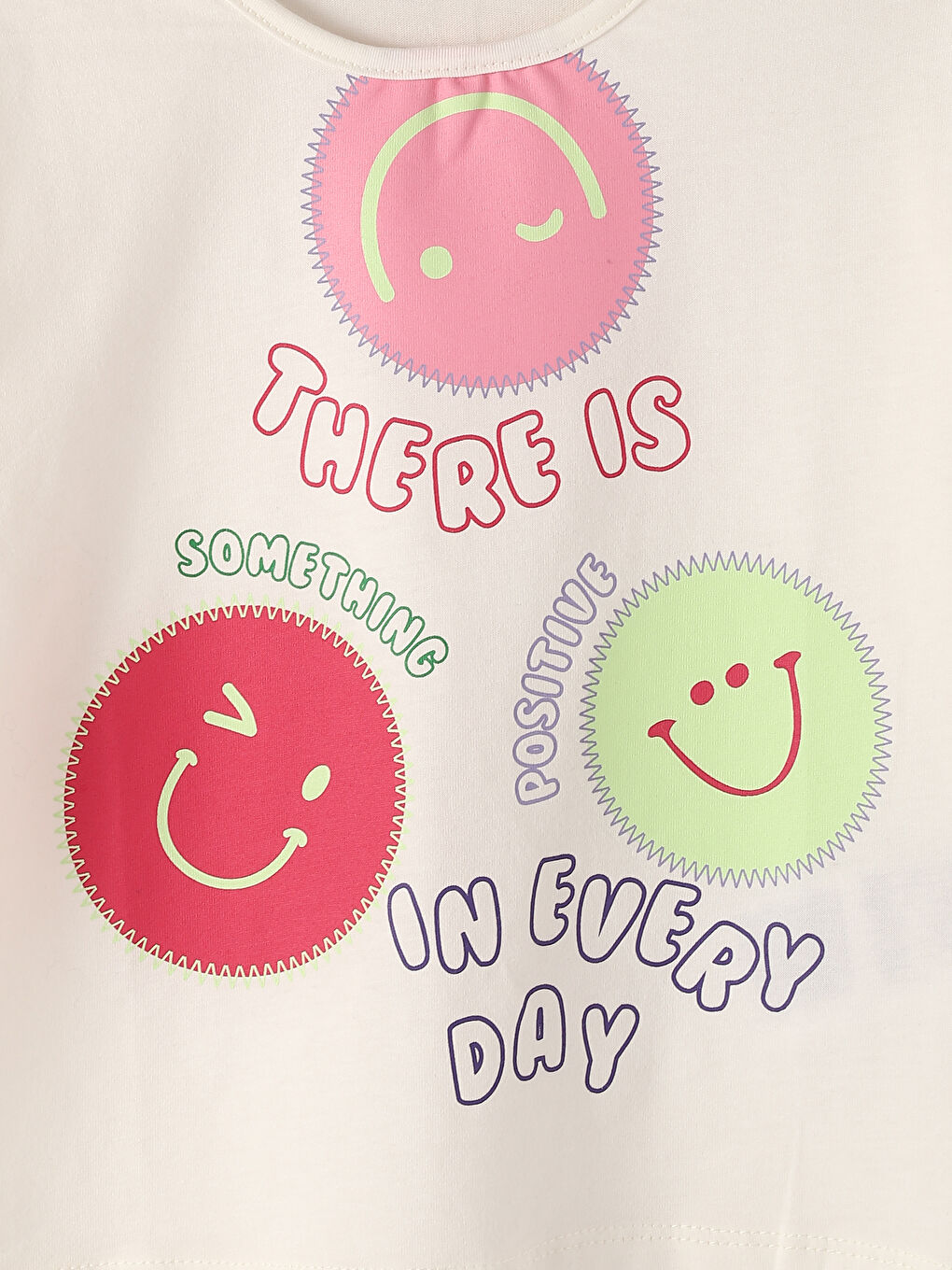 Crew Neck Printed Girls' T-Shirt-2