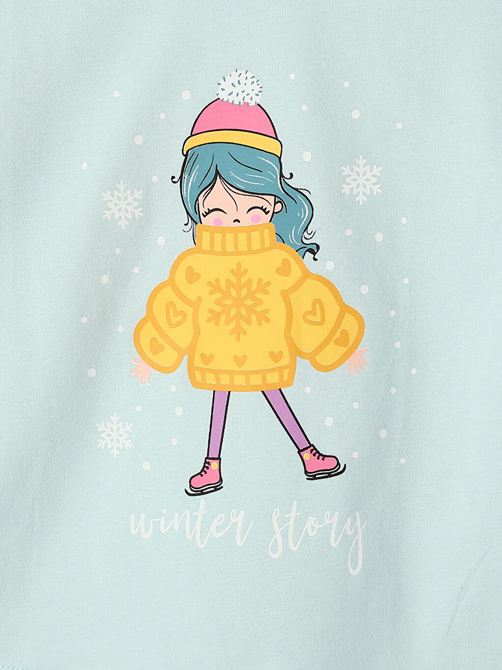 Crew Neck Printed Baby Girls' T-Shirt-5