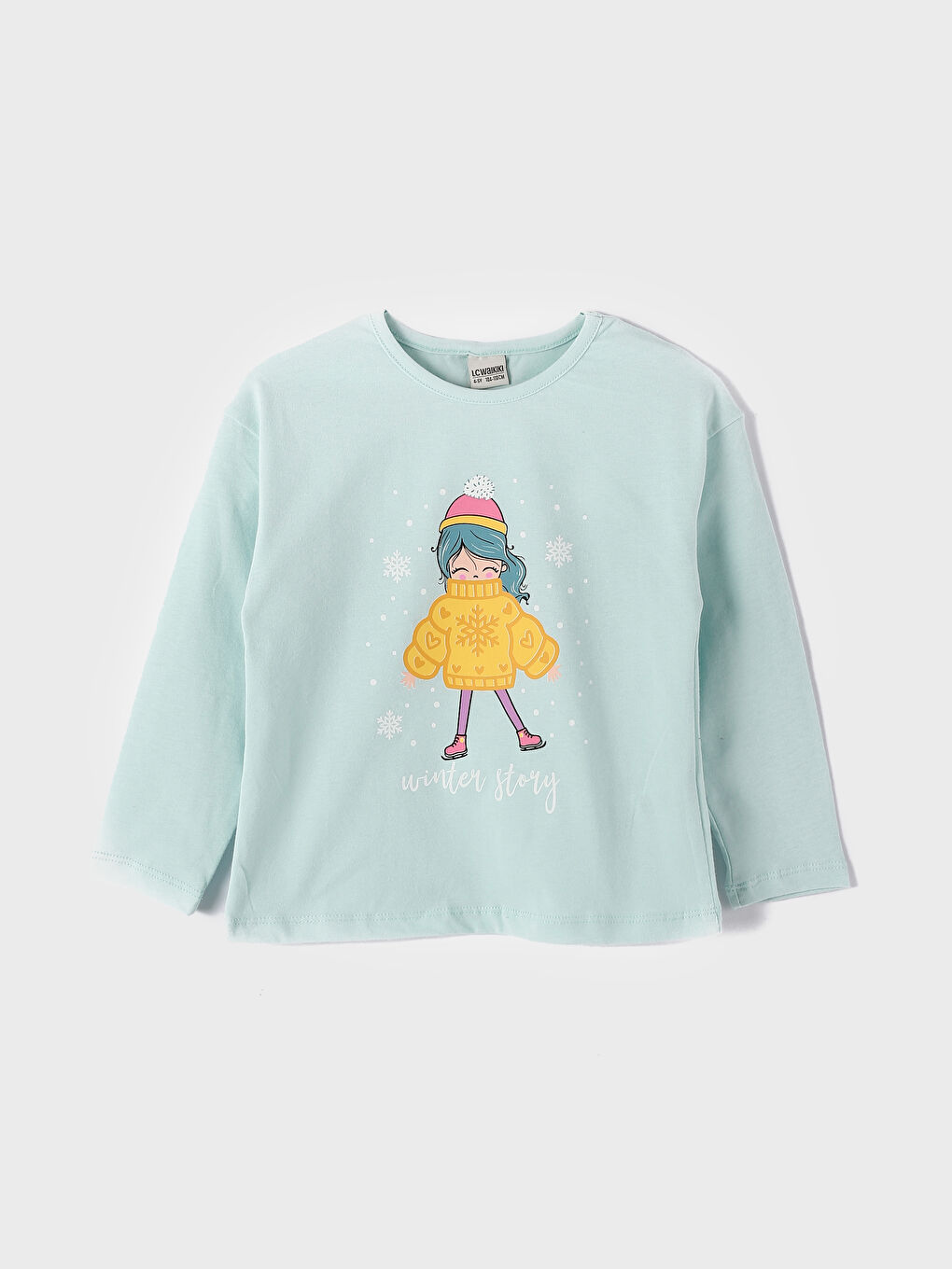 Crew Neck Printed Baby Girls' T-Shirt