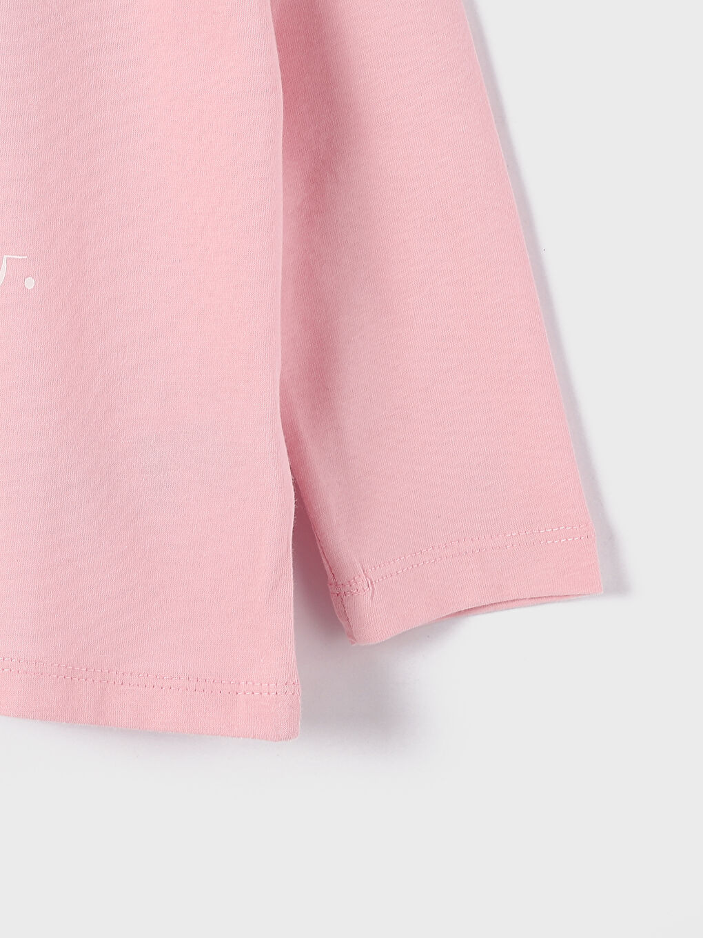 تيشيرت كم طويل مطبوع بياقة دائرية للبنات-3