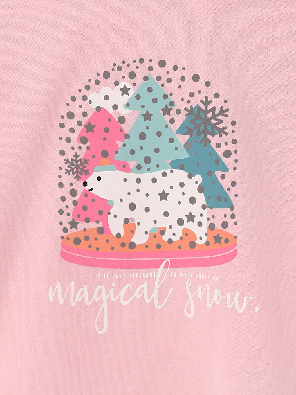 تيشيرت كم طويل مطبوع بياقة دائرية للبنات-2