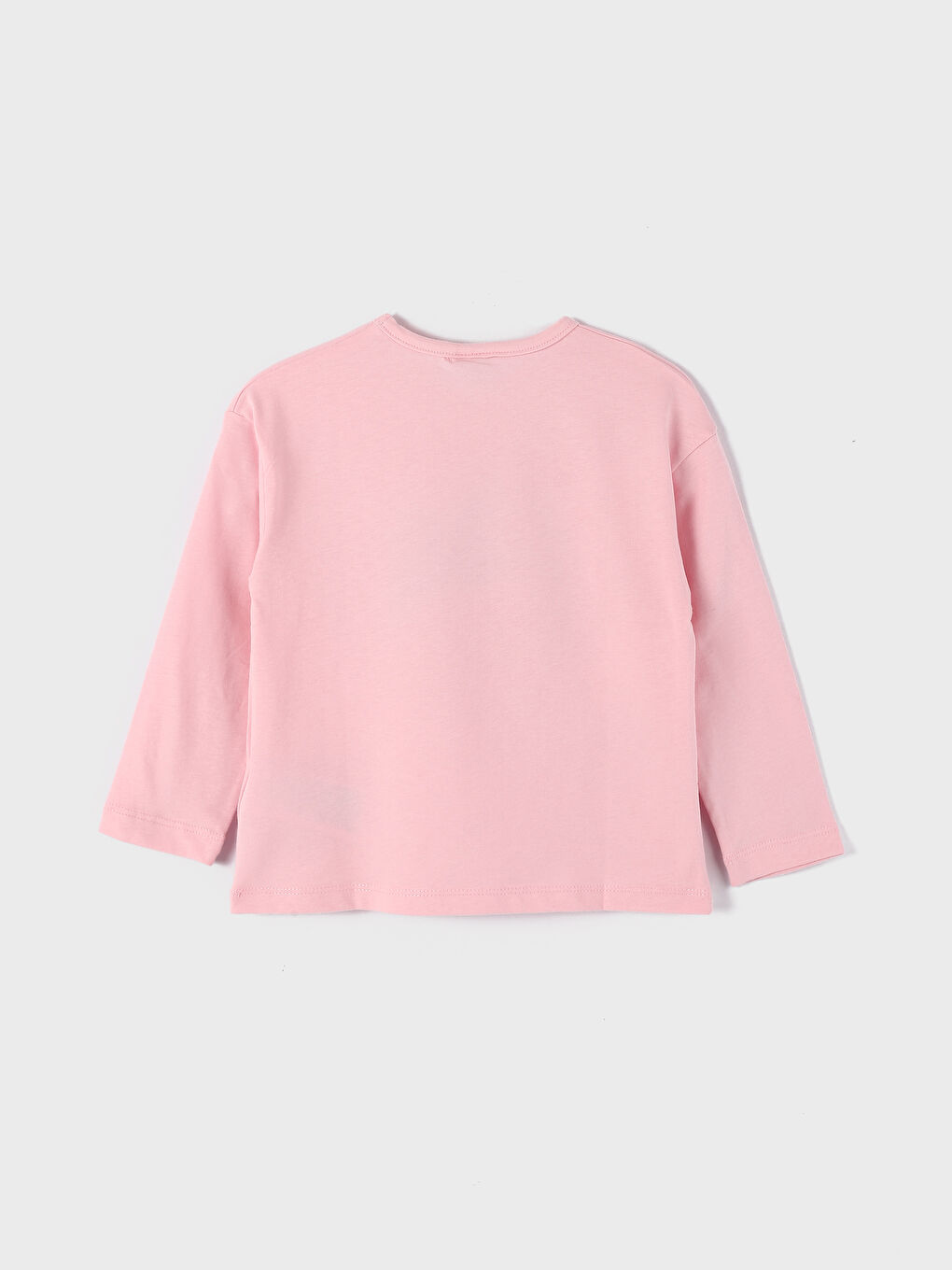 تيشيرت كم طويل مطبوع بياقة دائرية للبنات-1