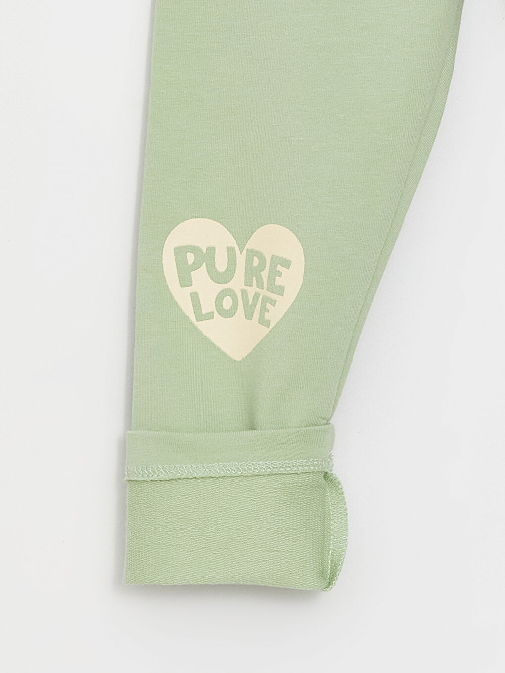 Yeşil Beli Lastikli Baskılı Kız Bebek Tayt 2'li-2