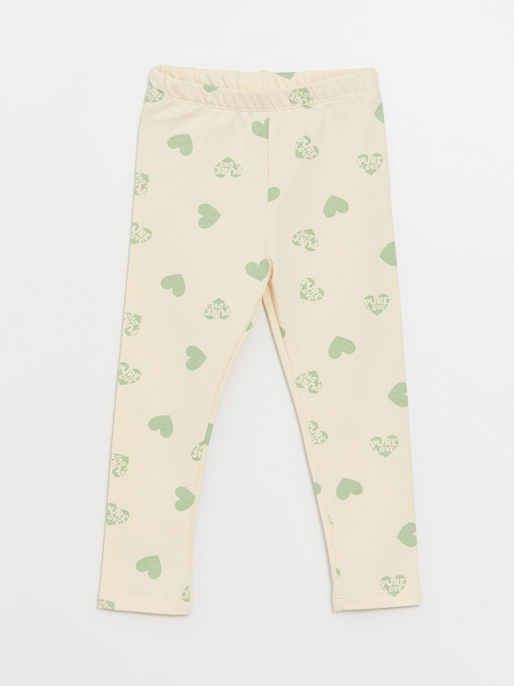 Yeşil Beli Lastikli Baskılı Kız Bebek Tayt 2'li-4