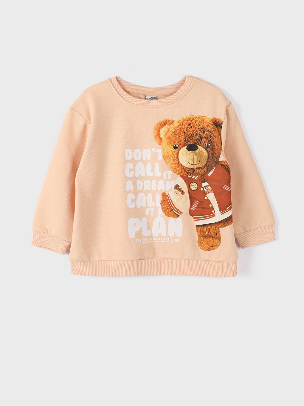 Crew Neck Printed Long Sleeve Girls' Sweatshirt