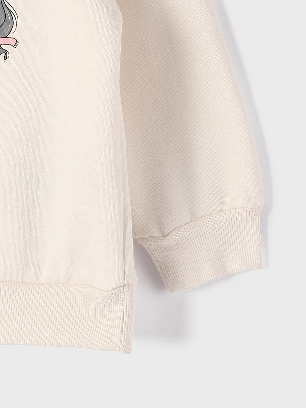 Crew Neck Printed Long Sleeve Girls' Sweatshirt-1