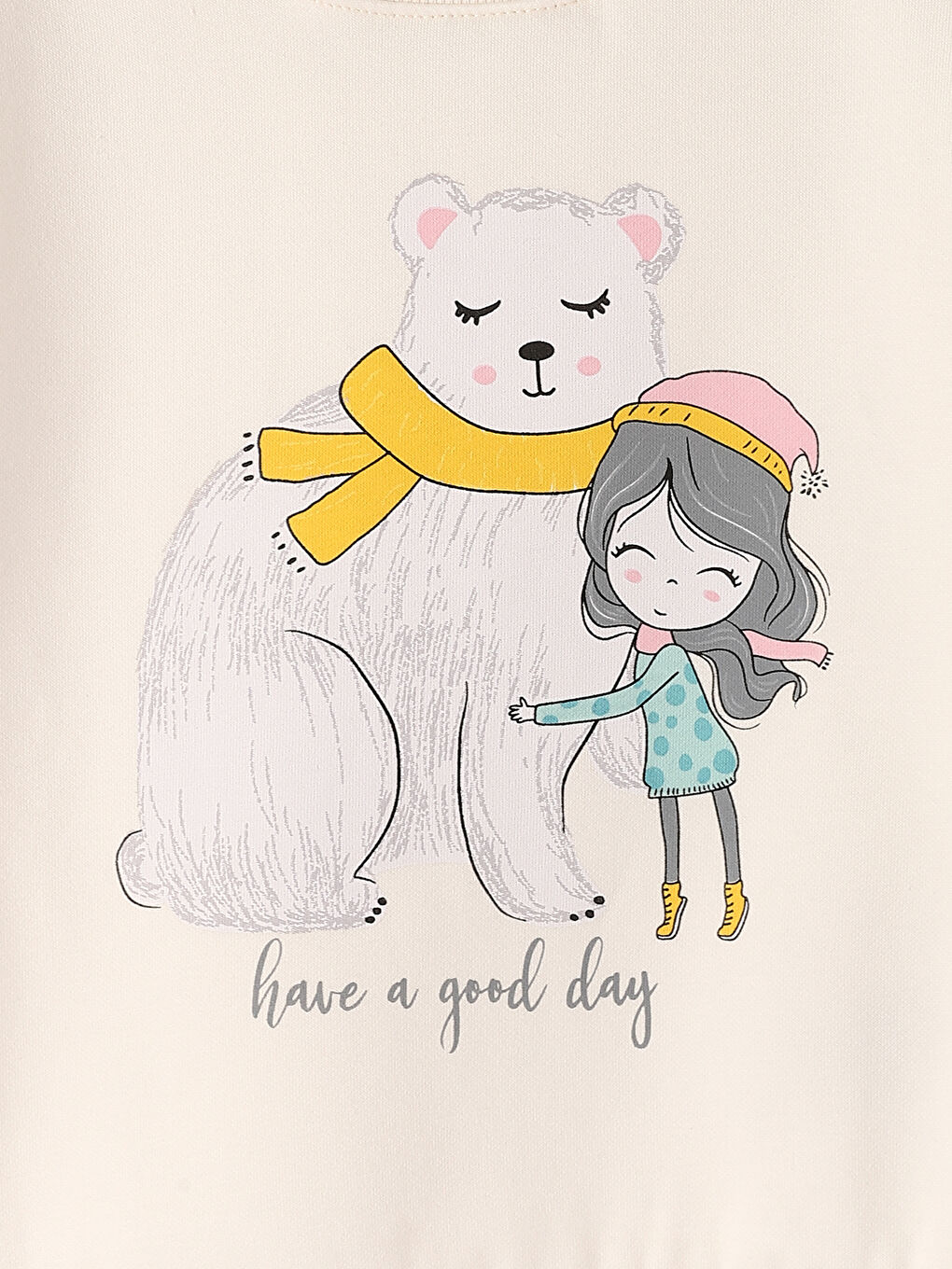 Crew Neck Printed Long Sleeve Girls' Sweatshirt-2