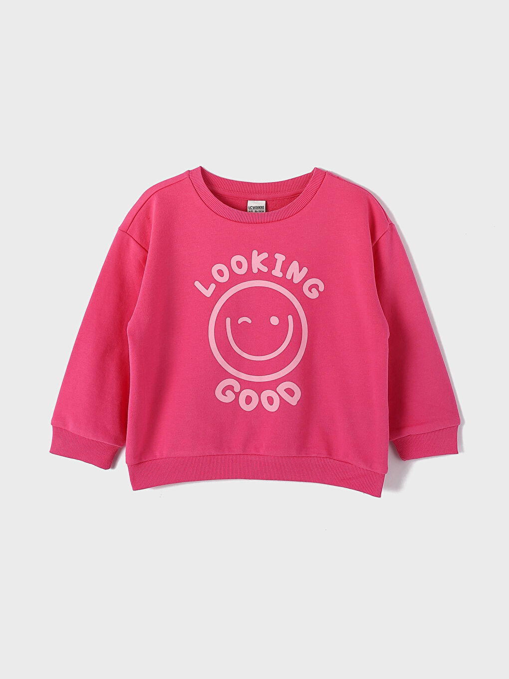 Crew Neck Printed Long Sleeve Girls' Sweatshirt