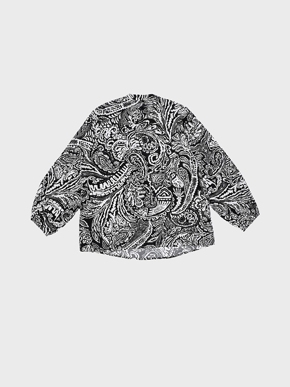 LCWAIKIKI Basic Tie Neck Patterned Long Sleeve Women's Blouse -W3EU88Z8-LQJ