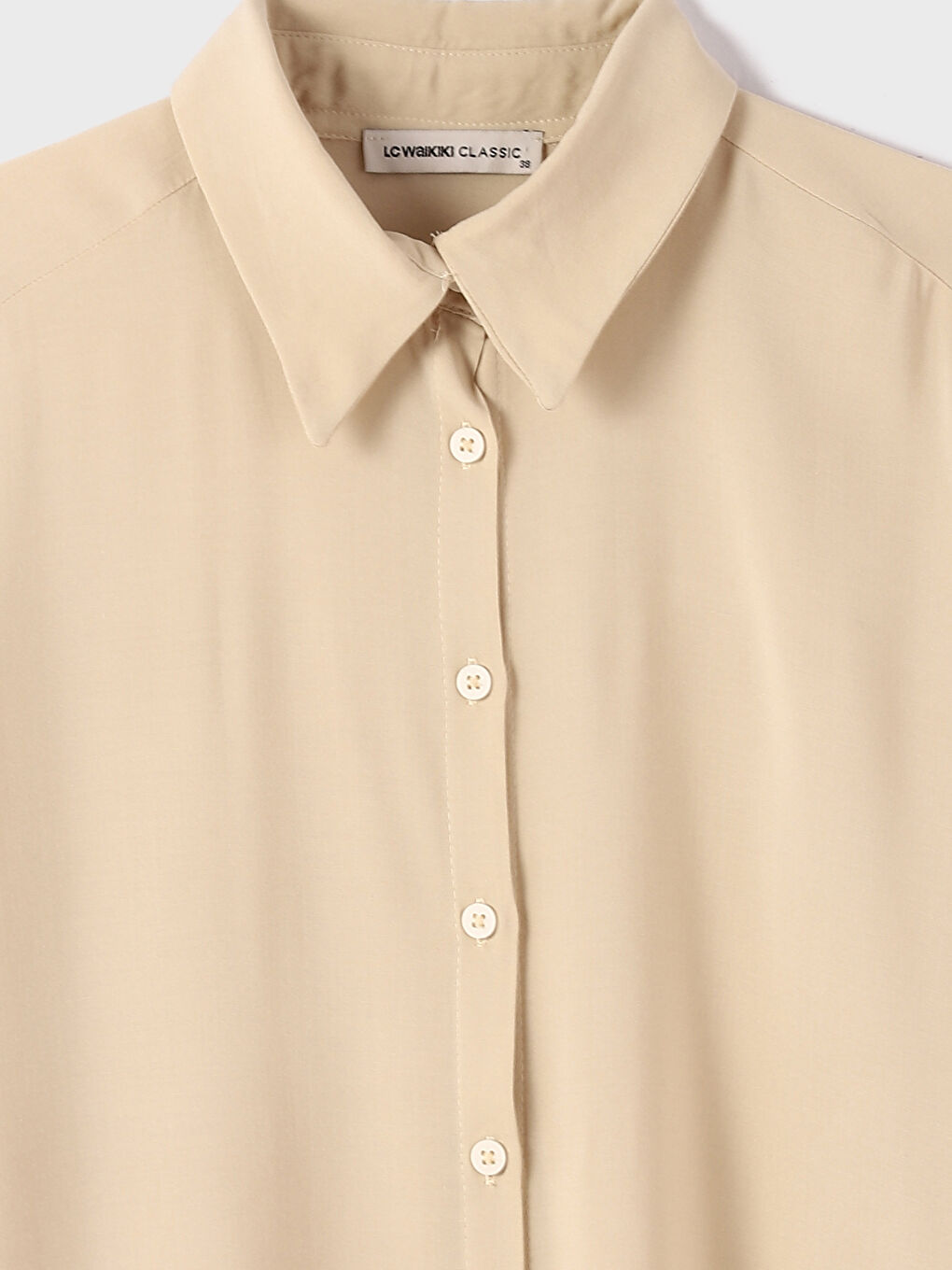 قميص سادة بأكمام طويلة واسع للسيدات-2