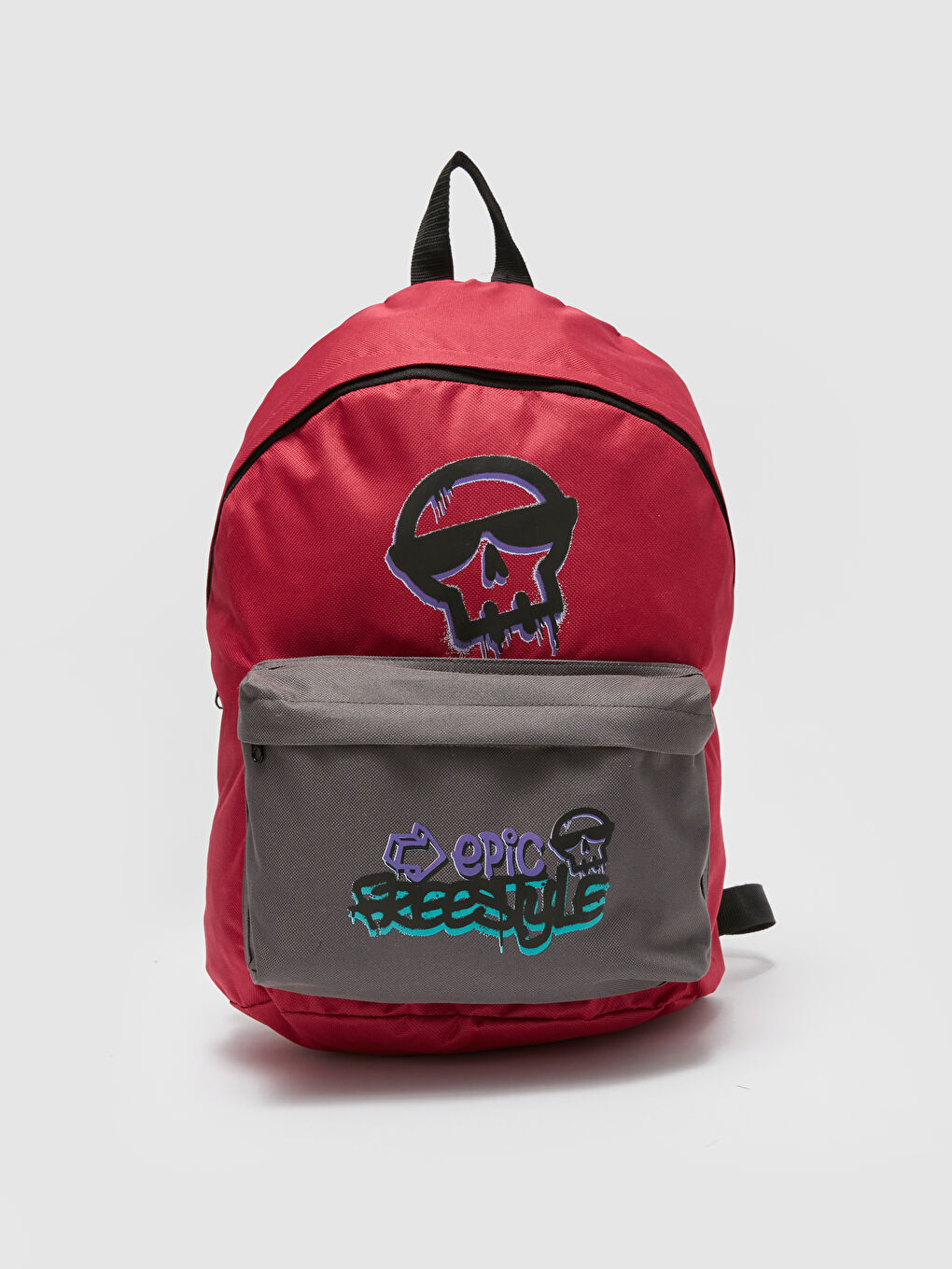 Bordo Baskılı Erkek Çocuk Sırt Çantası