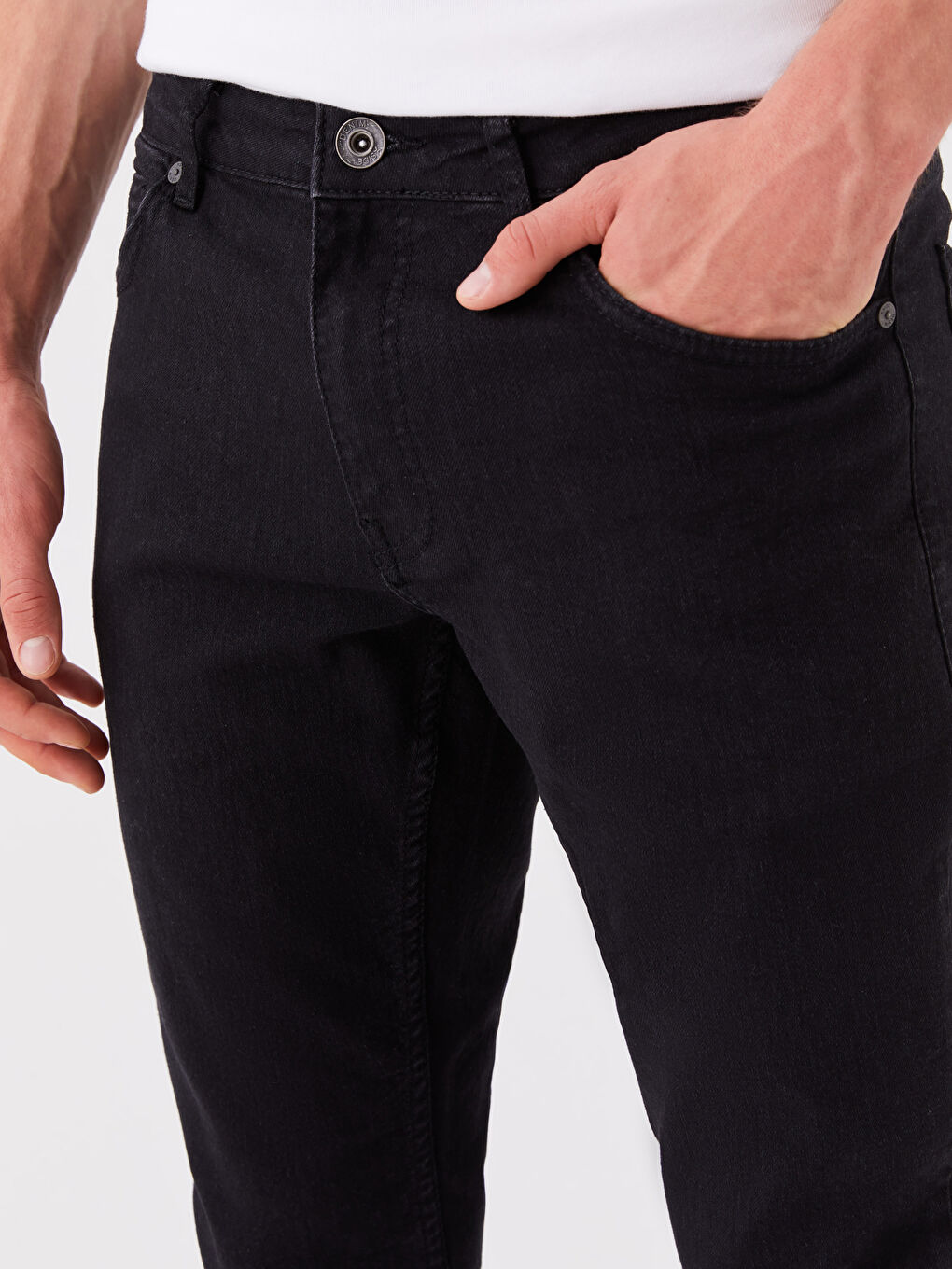 Siyah Slim Fit Erkek Jean Pantolon-1