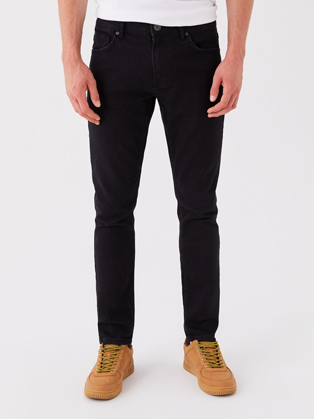 Siyah Slim Fit Erkek Jean Pantolon-2