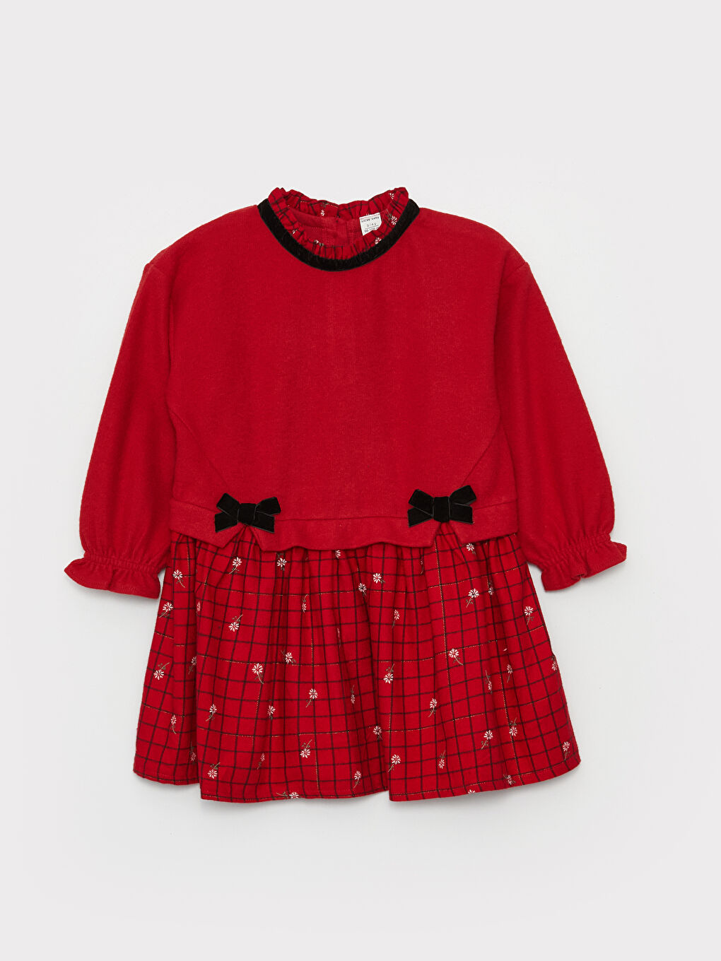 LCW baby Funnel Neck Long Sleeve Baby Girls' Dress -W3EV57Z1-HJQ