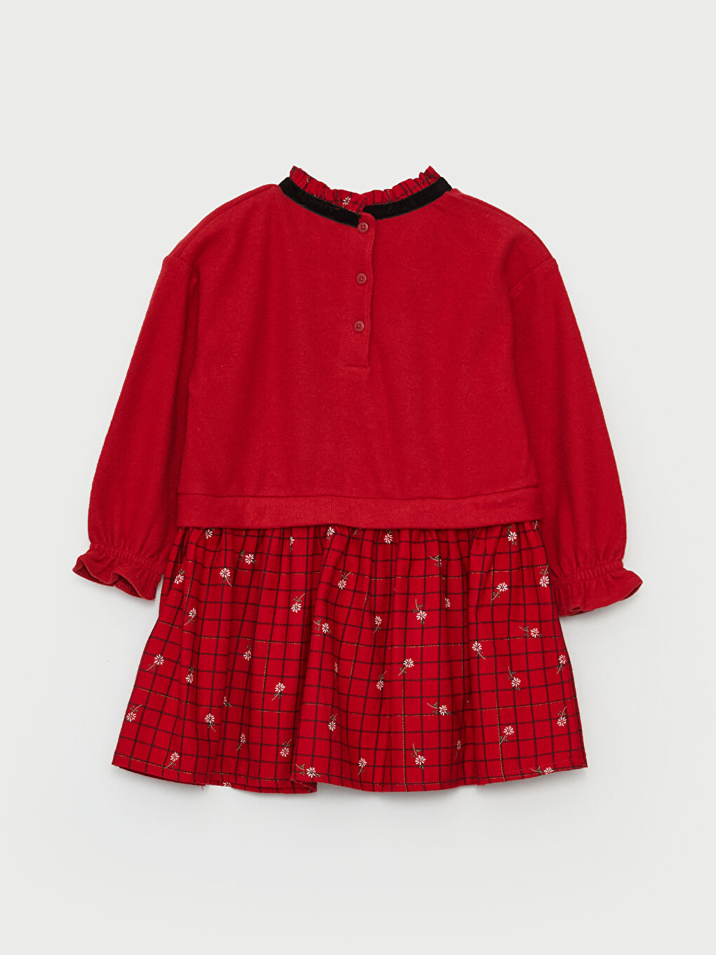LCW baby Funnel Neck Long Sleeve Baby Girls' Dress -W3EV57Z1-HJQ