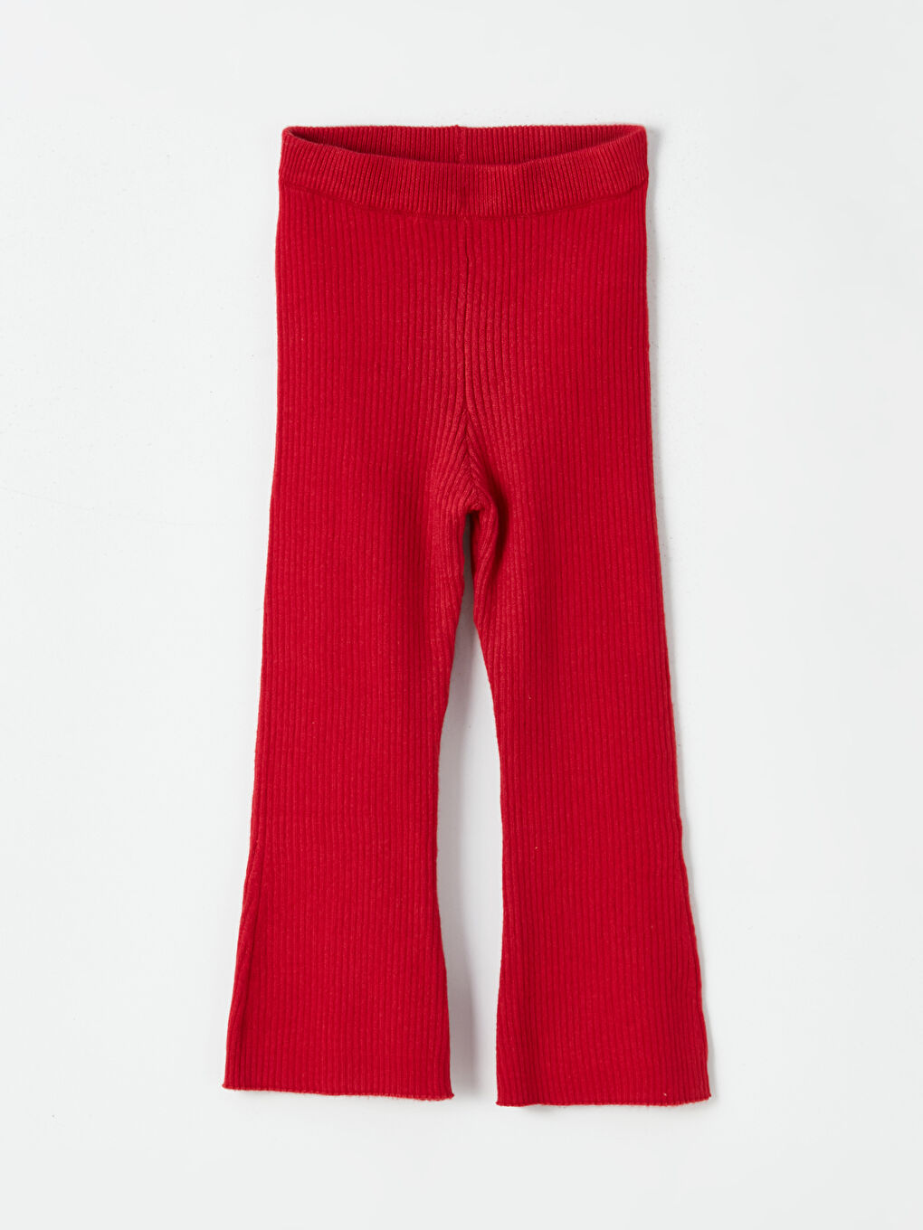 Kırmızı Beli Lastikli İspanyol Paça Kız Çocuk Tayt