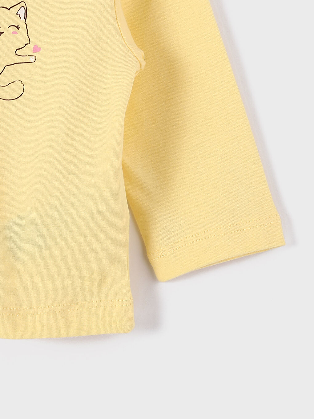 تيشيرت مطبوع كم طويل بياقة دائرية للبنات الرضع-2