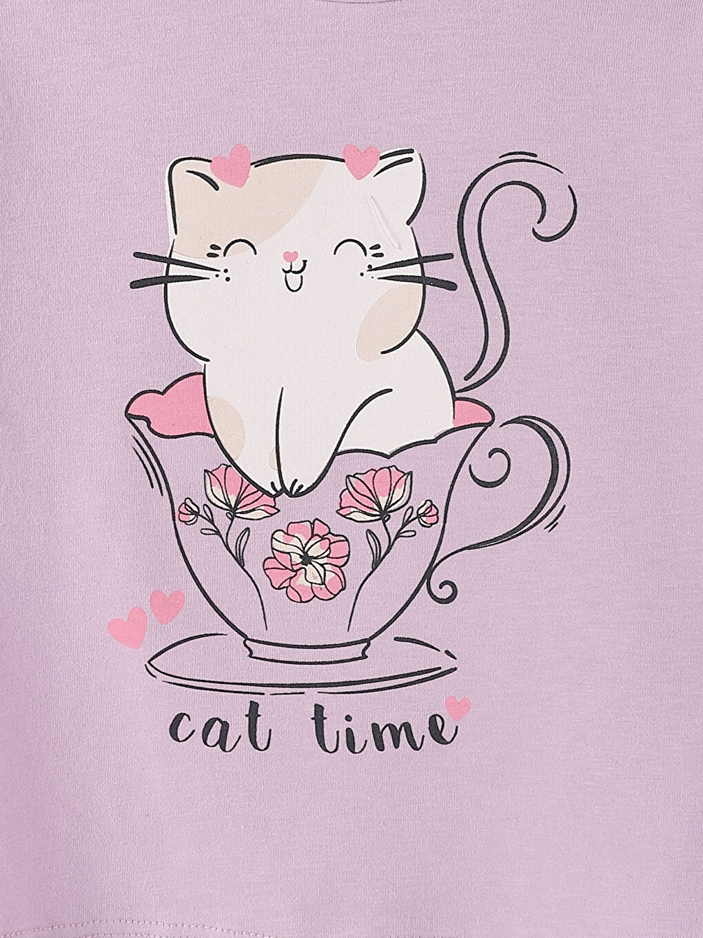 تيشيرت مطبوع كم طويل بياقة دائرية للبنات الرضع-3