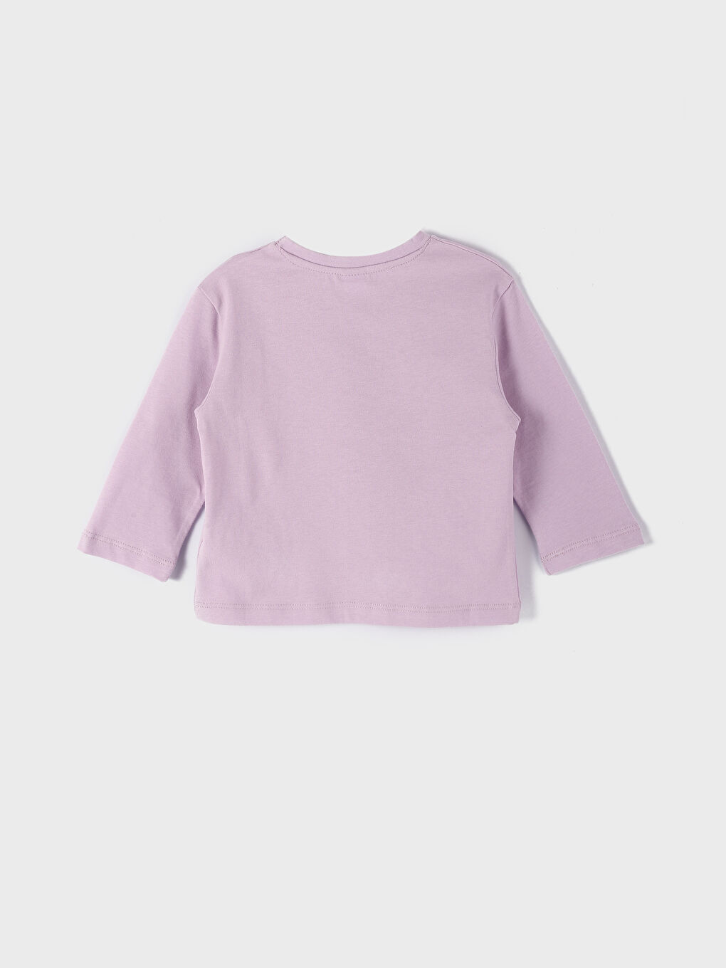 تيشيرت مطبوع كم طويل بياقة دائرية للبنات الرضع-1