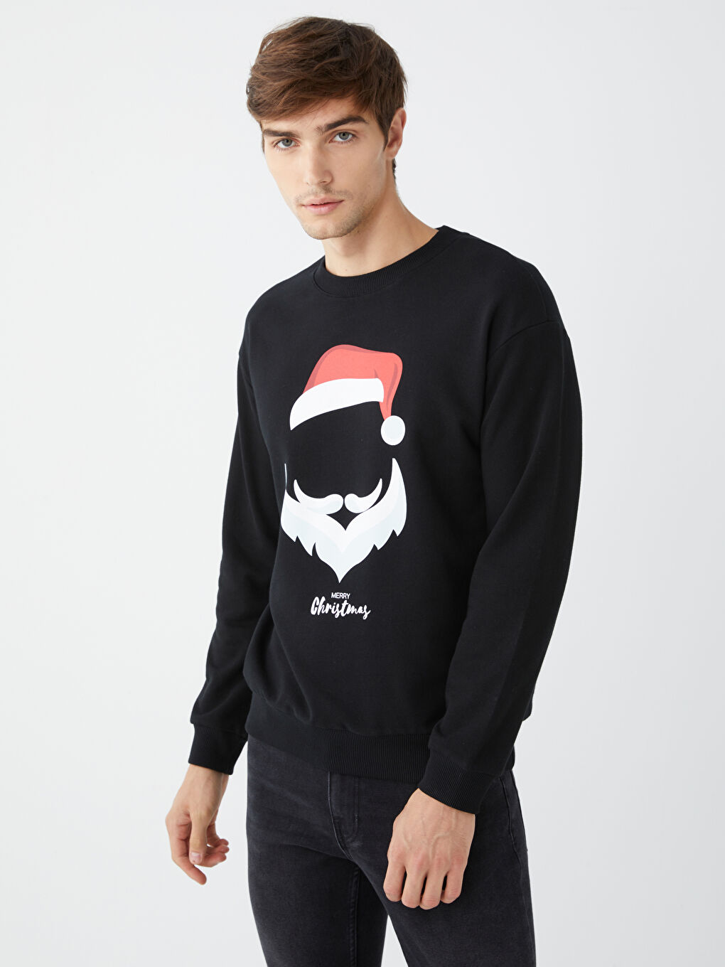 XSIDE Crew Neck Long Sleeve New Year Themed Men's Sweatshirt -W3EY53Z8-CVL