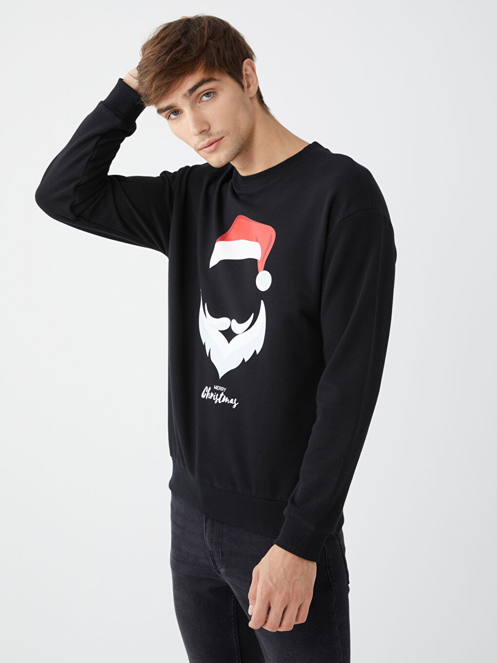 XSIDE Crew Neck Long Sleeve New Year Themed Men's Sweatshirt -W3EY53Z8-CVL