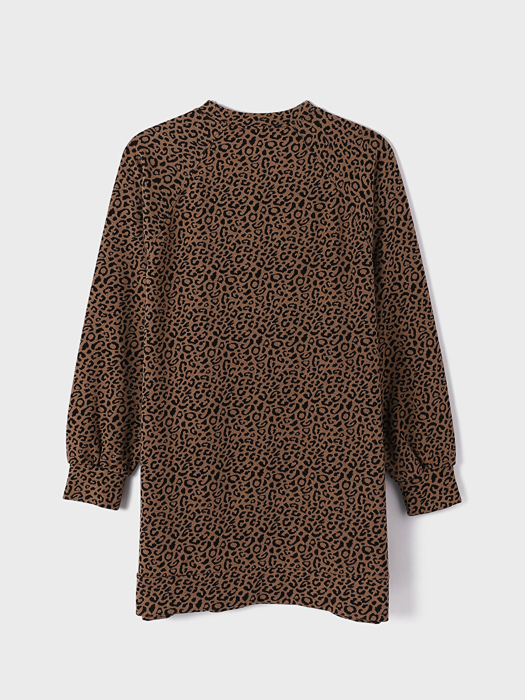 تونيك نسائي كم طويل بياقة دائرية منقوش-1