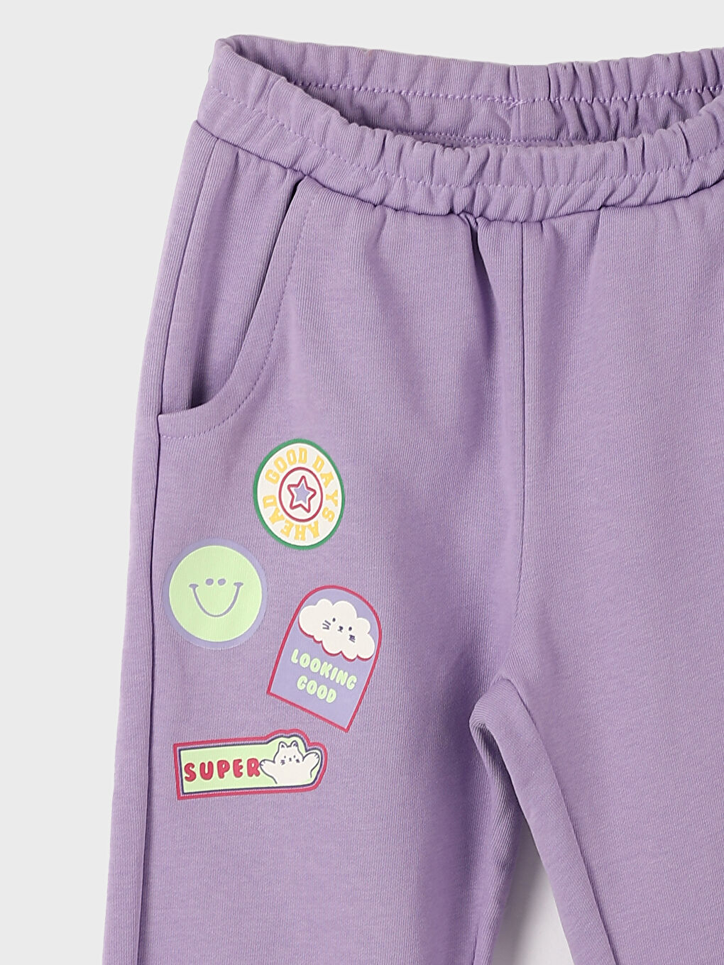 Pantalon de survêtement jogger fille à taille élastiquée-2