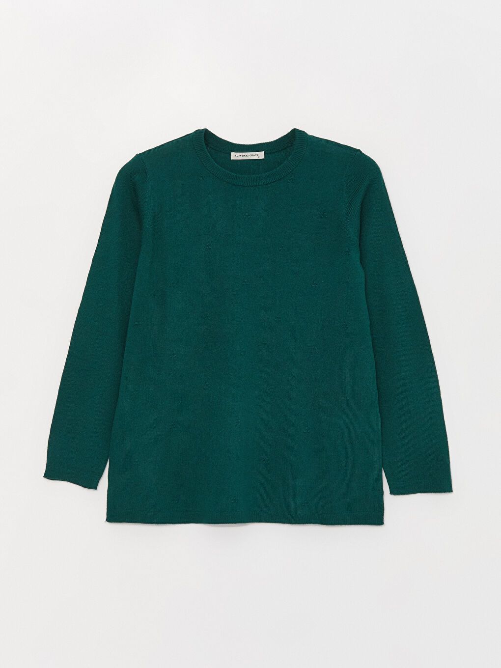 LCW Grace Crew Neck Plain Long Sleeve Women's Knitwear Sweater -W3FA25Z8-VHW