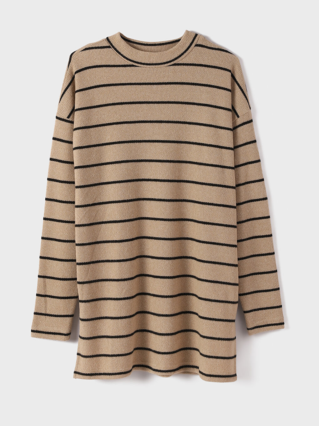 Standing Collar Striped Long Sleeve Women's Tunic -W3FA27Z8-ELZ