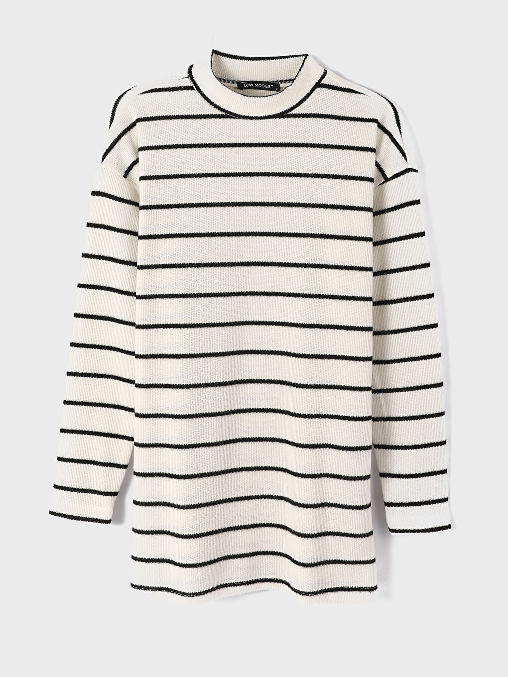 Standing Collar Striped Long Sleeve Women's Tunic -W3FA27Z8-LEG
