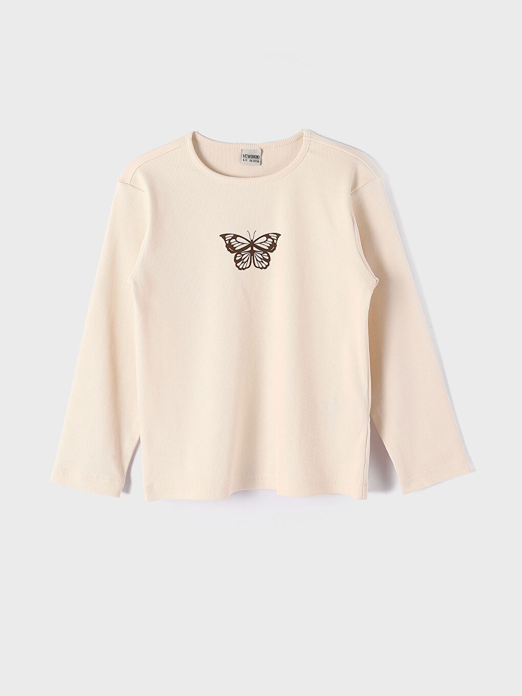 تيشيرت كم طويل مطبوع بياقة دائرية للبنات