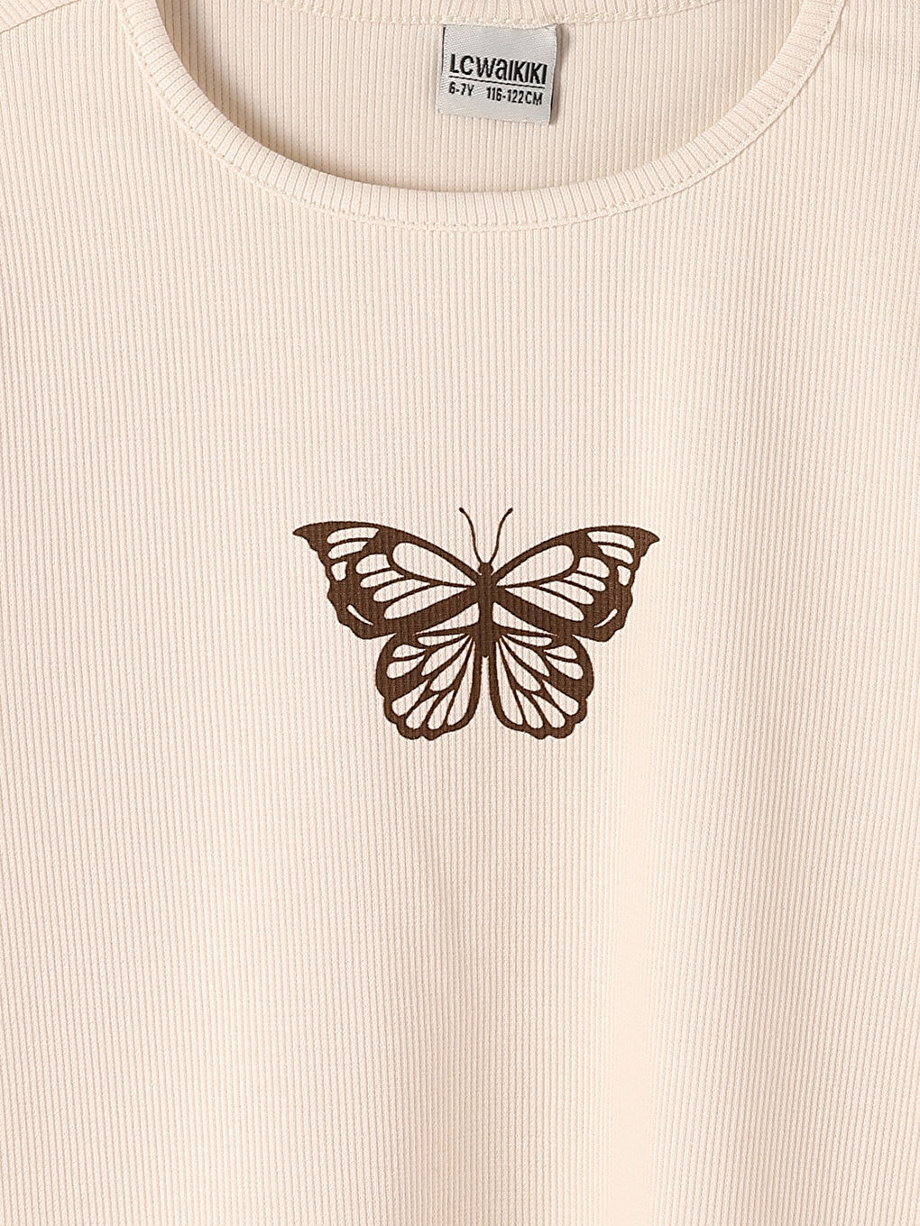 تيشيرت كم طويل مطبوع بياقة دائرية للبنات-2