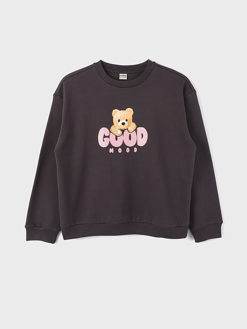 Crew Neck Long Sleeve Printed Girls' Sweatshirt