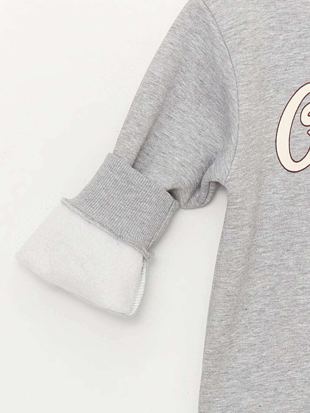 سويت شيرت كم طويل مطبوع بياقة دائرية للبنات-2