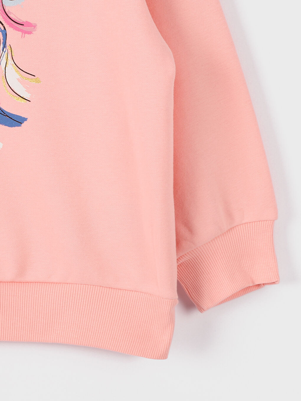 Crew Neck Printed Long Sleeve Girls' Sweatshirt-1